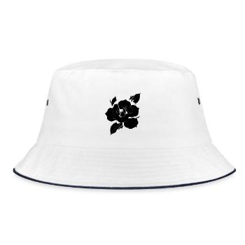 Fragmented Black Rose - Bucket Hat - white/navy - Front