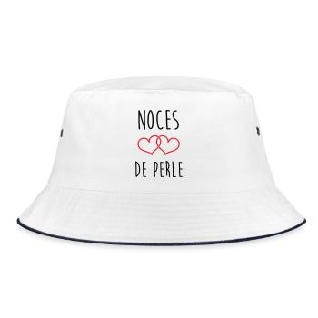 Pearl Wedding 30 Jahre - Bucket Hat - Weiß/Navy - Vorne