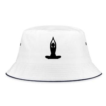 Yoga Forms Silhouettes Black - Bucket Hat - white/navy - Front