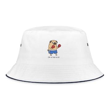 Im A Pugilist Funny Boxer Pug Dog Pun - Bucket Hat - white/navy - Front