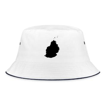 Mauritius map - Bucket Hat - white/navy - Front