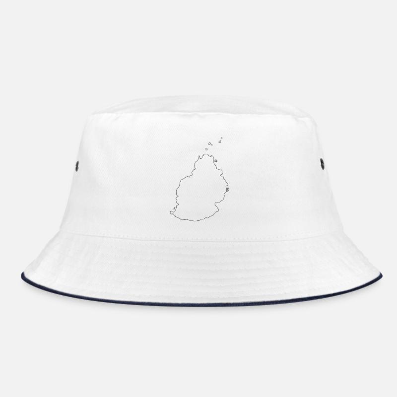 Mauritius outline map Bucket Hat