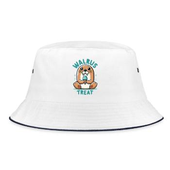 Walrus Treat Eiscreme - Bucket Hat - white/navy - Front