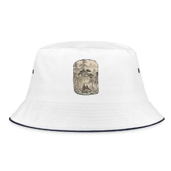 Kampfkunst Meditation Chinesische Kunst - Bucket Hat - Weiß/Navy - Vorne