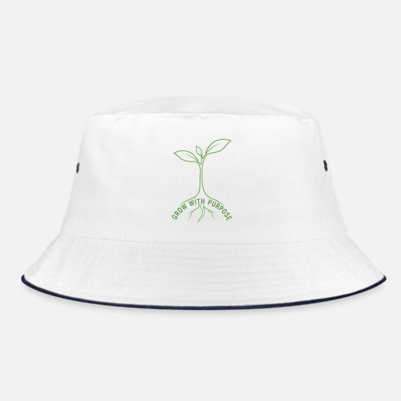 Grow With Purpose Minimalist Seedling Art Bucket Hat