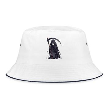 Grim Reaper in black robe - Bucket Hat - white/navy - Front