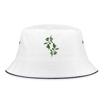 olive branches Mosaic Green - Bucket Hat - white/navy - Front