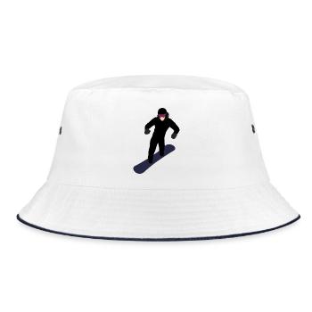 Dynamic snowboarder - Bucket Hat - white/navy - Front