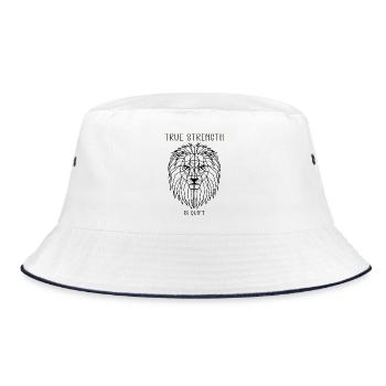 true strength is quiet - Bucket Hat - white/navy - Front