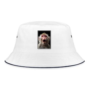 Macaque Macaque - Bucket Hat - white/navy - Front