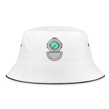 Diving helmet diving symbol - Bucket Hat - white/navy - Front