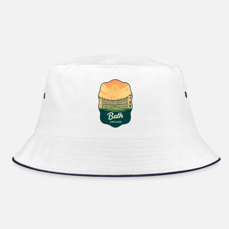 Bath Royal Crescent Retro Sonnenuntergangsabzeichen Bucket Hat