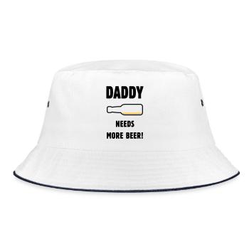 Daddy Needs More Beer! (Papa / Vater / Bier / POS) - Bucket Hat - Weiß/Navy - Vorne