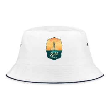Split Diocletians Palac Vintage Travel Badge - Bucket Hat - white/navy - Front