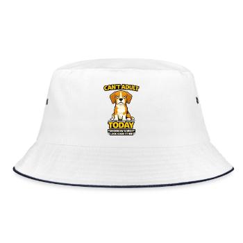Beagle Can't Adult Today Meme - Bucket Hat - white/navy - Front