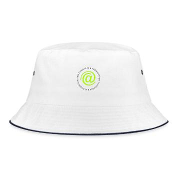 Neon @ Circle Logo Replication - Bucket Hat - white/navy - Front
