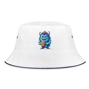 Coffee Monster - Caffeine Zombie - Morning Grouch - Bucket Hat - white/navy - Front