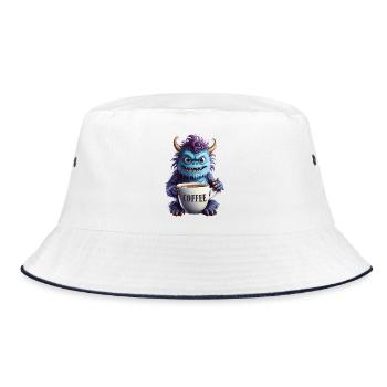 Coffee Monster - Caffeine Zombie - Morning Grouch - Bucket Hat - white/navy - Front