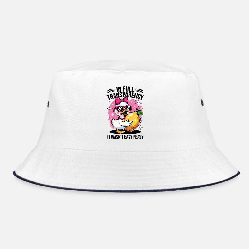 Süße Ente mit Zitrone – In Full Transparency Fun - Bucket Hat - Weiß/Navy