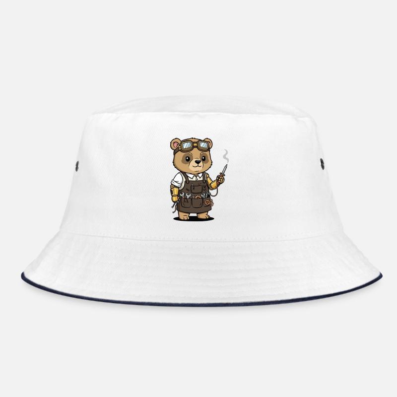 Bear Mechanic Steampunk Robotic Arm Bucket Hat