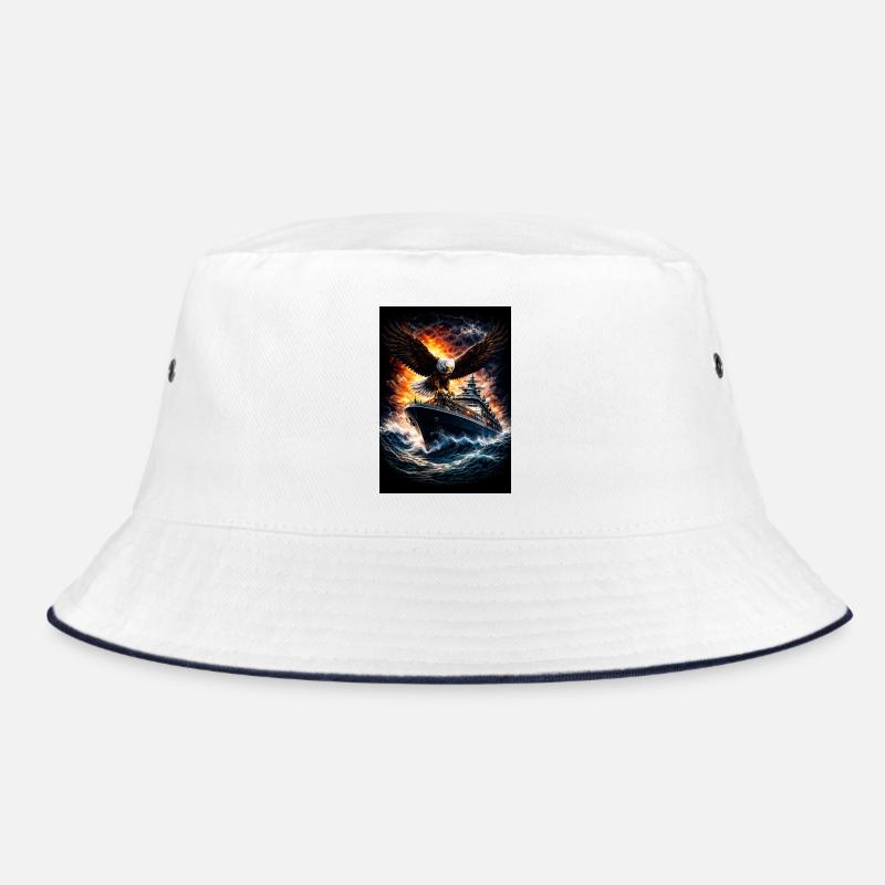 Adler auf Schiff im Sturm Bucket Hat