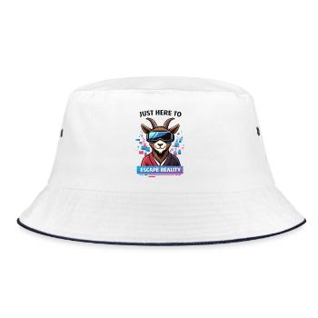 Goat VR Escape Reality - Bucket Hat - white/navy - Front