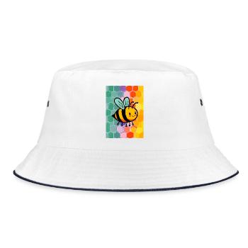 bee - Bucket Hat - white/navy - Front