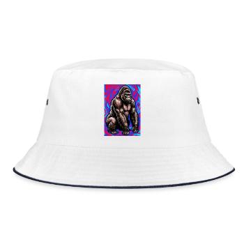 gorilla - Bucket Hat - white/navy - Front