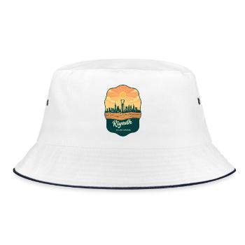 Riyadh Kingdom Centre Retro Sunset Travel Badge - Bucket Hat - white/navy - Front