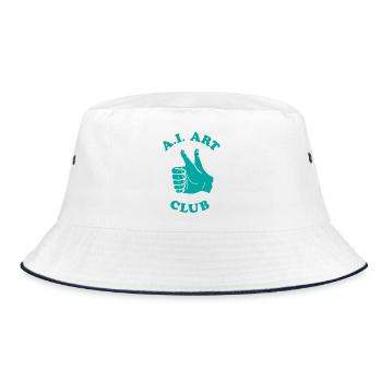 Funny AI Art Club Artificial Intelligence Machine - Bucket Hat - white/navy - Front