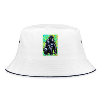Gorilla - Bucket Hat - Weiß/Navy - Vorne