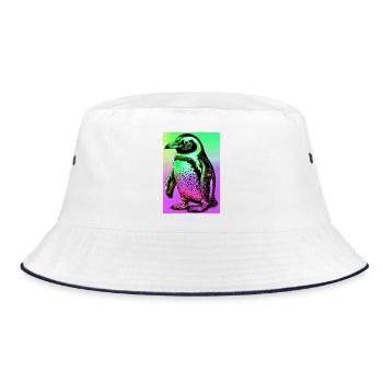 penguin - Bucket Hat - white/navy - Front