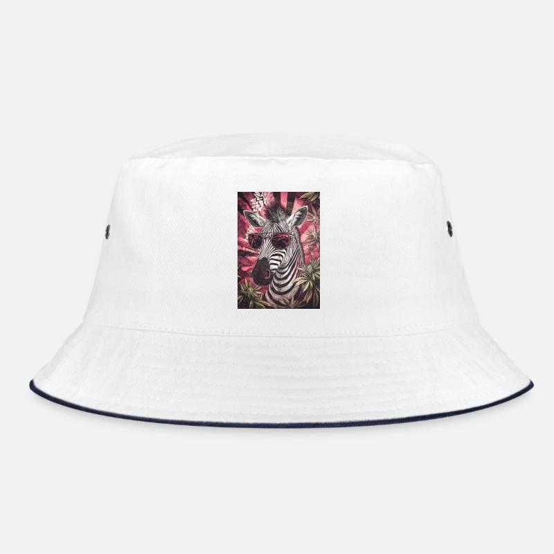 Zebra mit Sonnenbrille im Cannabis Psychedel Bucket Hat
