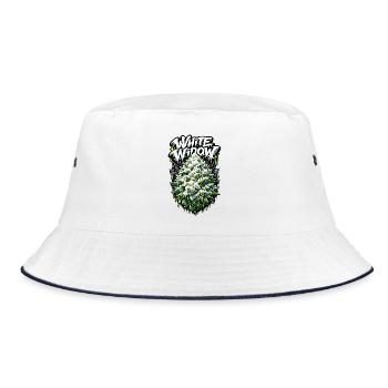 White Widow Cannabis Graffiti Print - Bucket Hat - white/navy - Front