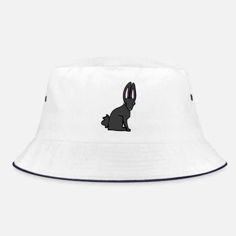 black bunny - Bucket Hat - white/navy