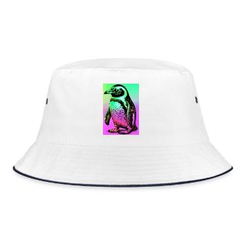 penguin - Bucket Hat - white/navy - Front