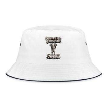 Unvergesslicher Elefant - Bucket Hat - Weiß/Navy - Vorne