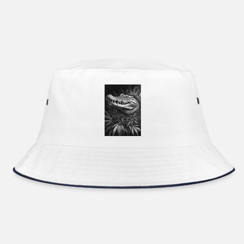 Krokodil im Hanfblattwald Bucket Hat