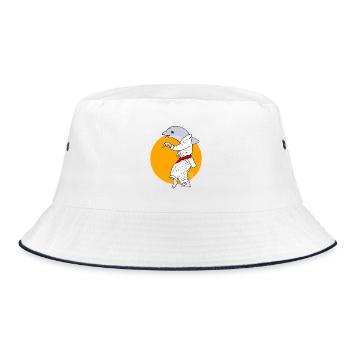 Karate dolphin in kimono - Bucket Hat - white/navy - Front