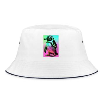 penguin - Bucket Hat - white/navy - Front