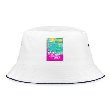 Artsy Vibes Only - Bucket Hat - Weiß/Navy - Vorne