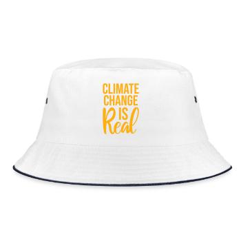 Climate Change Is Real Klimawandel Wissenschaft - Bucket Hat - Weiß/Navy - Vorne