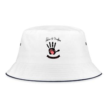 Father and Daughter  Beste Freunde Handabdruck - Bucket Hat - Weiß/Navy - Vorne