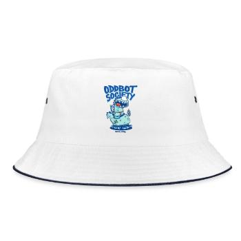 ODDBOT SOCIETY Dino-Robot Blue - Bucket Hat - white/navy - Front