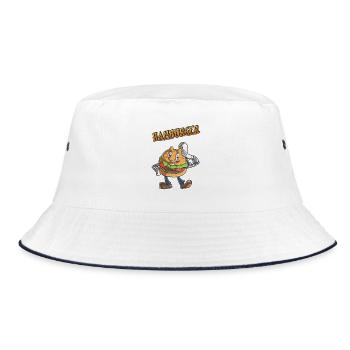 Hamburger - Bucket Hat - Weiß/Navy - Vorne