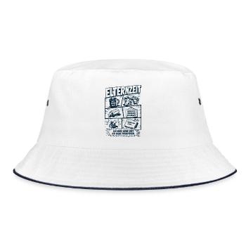 Elternzeit Prioritäten Manager - Bucket Hat - Weiß/Navy - Vorne