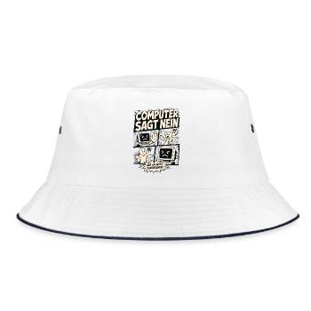 Computer sagt nein Comic Design - Bucket Hat - Weiß/Navy - Vorne