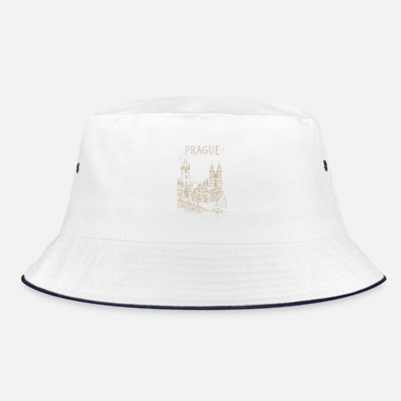 Stylized Prague - Bucket Hat - white/navy
