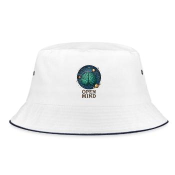 Open mind in space - Bucket Hat - white/navy - Front