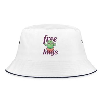 Free Hugs Cactus - Bucket Hat - white/navy - Front